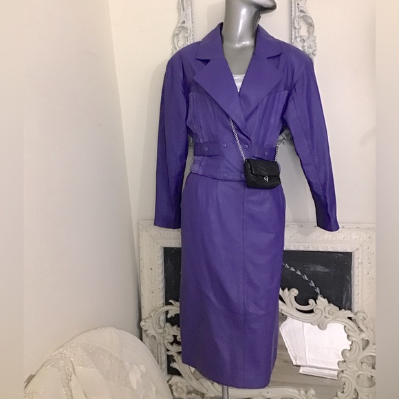 VINTAGE Chia Purple Leather Jacket - Picture 16 of 16